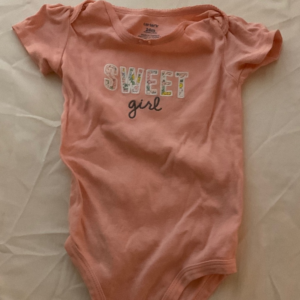 Carter's Coral 'Sweet Girl' Bodysuit